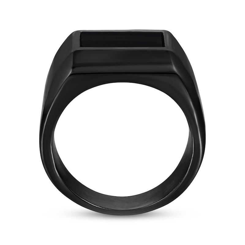 Main Image 3 of Men's Rectangle-Cut Onyx Ring Black Ion-Plated Stainless Steel