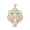 Thumbnail Image 1 of Men's Diamond & Lab-Grown Ruby Tiger Head Charm 1-1/2 ct tw 10K Yellow Gold