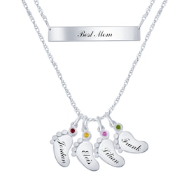 Birthstone Family & Mother's Layered Mother's Necklace