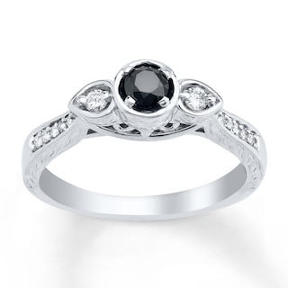 Diamond Engagement Ring 1/4 ct tw Black/White 10K White Gold | Kay Outlet