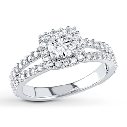 Diamond Engagement Ring 7/8 ct tw Round-cut 14K White Gold