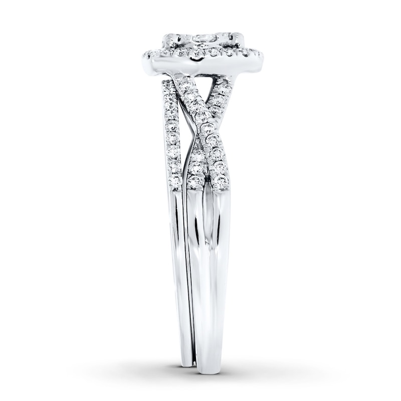 Main Image 3 of Bridal Set 1/2 ct tw Diamonds 10K White Gold