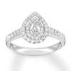 Thumbnail Image 0 of Diamond Engagement Ring 1/2 ct tw Pear-shaped 14K White Gold