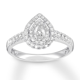 Adore Diamond Engagement Ring 1/2 ct tw Pear-shaped 14K White Gold