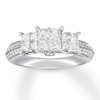 Thumbnail Image 1 of Diamond Engagement Ring 1 ct tw Princess/Round 14K White Gold