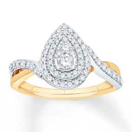 Diamond Engagement Ring 5/8 ct tw Round-cut 14K Two-Tone Gold