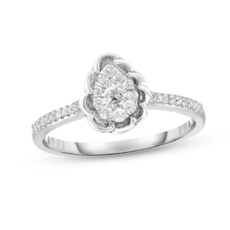 Diamond Engagement Ring 1/4 ct tw Round-cut 10K White Gold