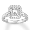 Thumbnail Image 1 of Emerald-Cut Diamond Engagement Ring 1 ct tw 14K White Gold