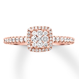 Adore Diamond Engagement Ring 1/2 ct tw Round-cut 14K Rose Gold