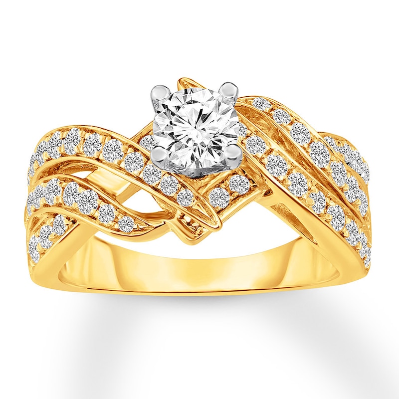 Main Image 1 of Diamond Engagement Ring 1-1/8 Carats tw 14K Yellow Gold