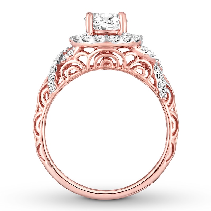 Main Image 2 of Diamond Engagement Ring 1-1/6 ct tw Round-cut 14K Rose Gold