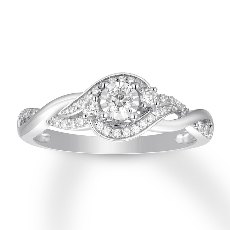 Main Image 1 of Diamond Engagement Ring 1/4 ct tw Round-cut 10K White Gold