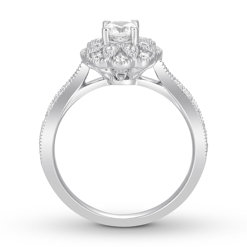 Diamond Engagement Ring 3/4 ct tw Round-cut 14K White Gold