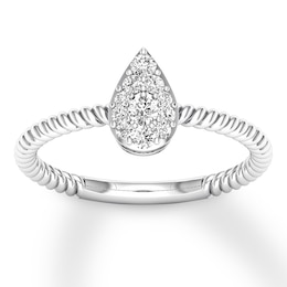 Adore Diamond Engagement Ring 1/4 ct tw Round-cut 10K White Gold