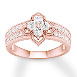 Diamond Engagement Ring 5/8 ct tw Round-cut 14K Rose Gold