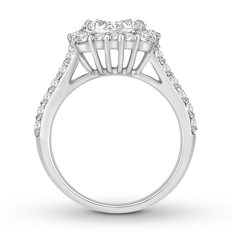 Main Image 2 of Diamond Engagement Ring 2 ct tw Round-cut 14K White Gold