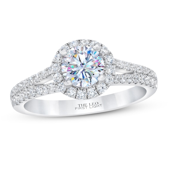 THE LEO First Light Diamond Engagement Ring ct tw 14K White Gold