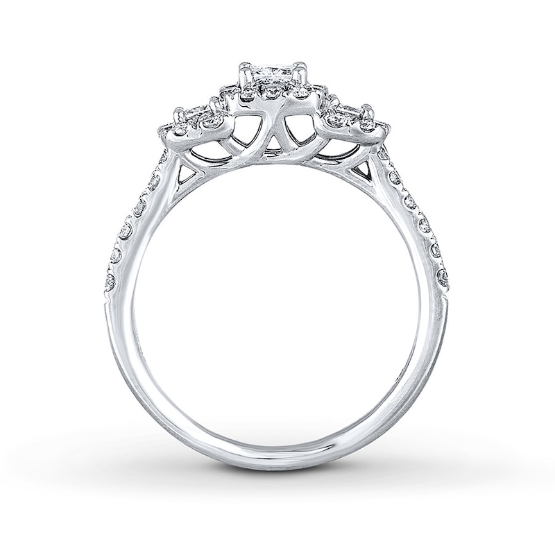 Main Image 2 of THE LEO Diamond Three-Stone Engagement Ring 7/8 ct tw 14K White Gold