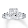 Thumbnail Image 1 of THE LEO Diamond Engagement Ring 3/4 ct tw Princess & Round-cut 14K White Gold