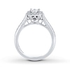 Thumbnail Image 2 of THE LEO Diamond Engagement Ring 3/4 ct tw Princess & Round-cut 14K White Gold