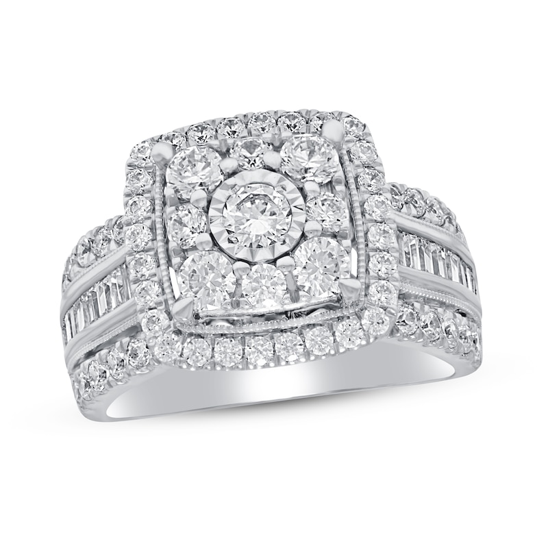 Sereena 14kt White Gold Two-Row Diamond Engagement Ring 4PR1823/75WZTFY