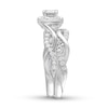 Thumbnail Image 3 of THE LEO Diamond Bridal Set 7/8 ct tw Princess & Round-cut 14K White Gold