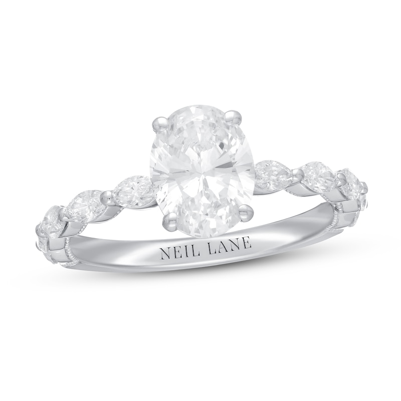 Main Image 1 of Neil Lane Premiere Oval-cut Diamond Engagement Ring 2 ct tw 14K White Gold