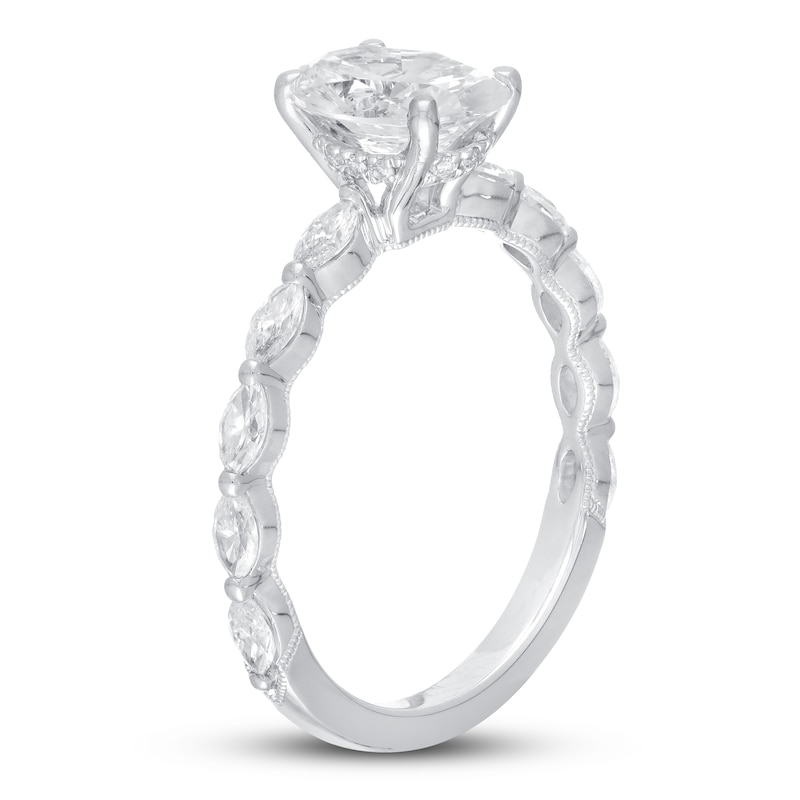 Main Image 2 of Neil Lane Premiere Oval-cut Diamond Engagement Ring 2 ct tw 14K White Gold