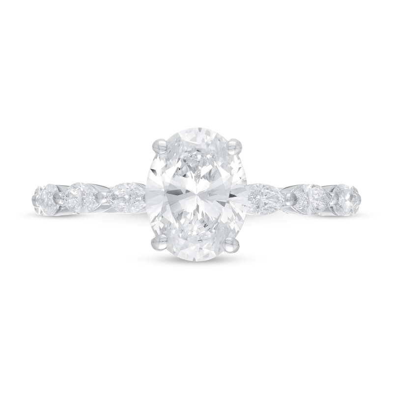 Main Image 3 of Neil Lane Premiere Oval-cut Diamond Engagement Ring 2 ct tw 14K White Gold