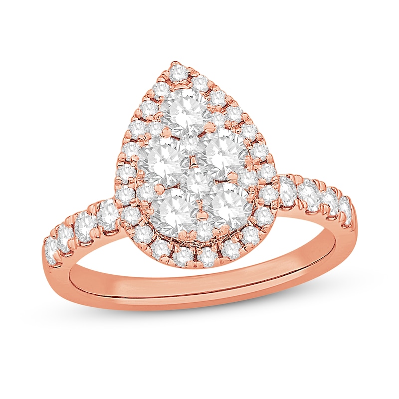 Main Image 1 of Diamond Engagement Ring 1-3/8 ct tw Round-cut 14K Rose Gold