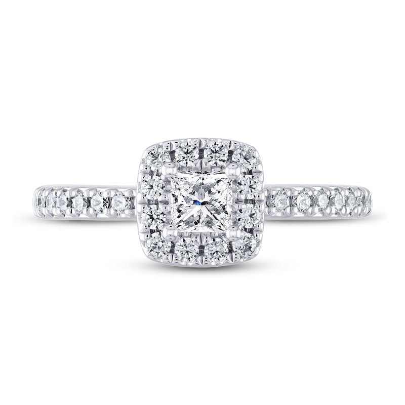 Main Image 2 of THE LEO Diamond Engagement Ring 5/8 ct tw Princess & Round-cut 14K White Gold