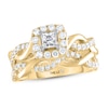 Thumbnail Image 1 of THE LEO Diamond Bridal Set 7/8 ct tw Princess & Round 14K Yellow Gold