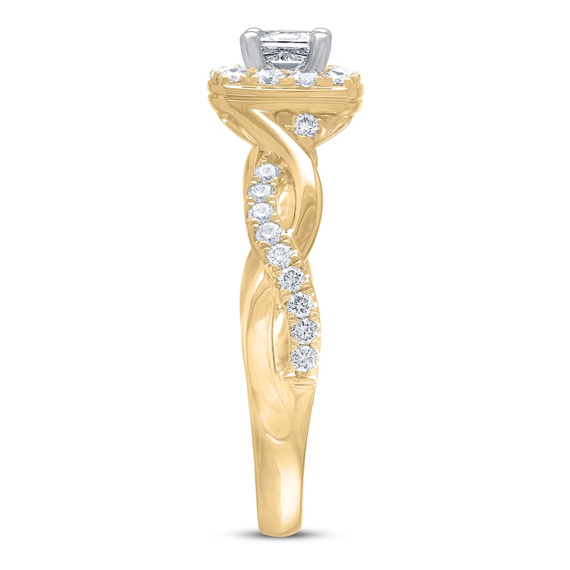 Main Image 6 of THE LEO Diamond Engagement Ring 3/4 ct tw Princess & Round-cut 14K Yellow Gold