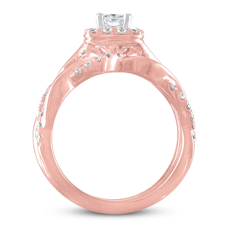 Main Image 2 of THE LEO Diamond Engagement Ring 3/4 ct tw Princess & Round-cut 14K Rose Gold