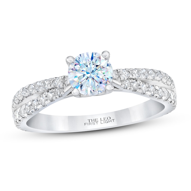 THE LEO First Light Diamond Engagement Ring 1-1/8 ct tw 14K White Gold