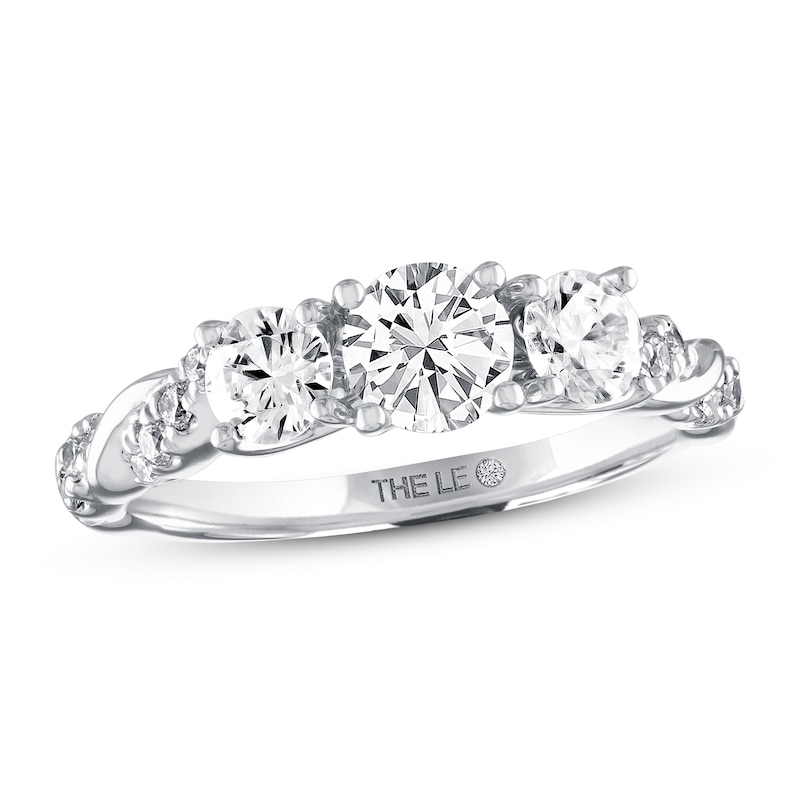 Main Image 1 of THE LEO Diamond Three-Stone Engagement Ring 1-1/8 ct tw Round-cut 14K White Gold