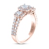 Thumbnail Image 2 of THE LEO Diamond Three-Stone Engagement Ring 7/8 ct tw Princess & Round-cut 14K Rose Gold