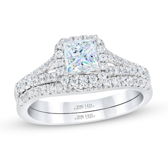 THE LEO First Light Princess-cut Diamond Bridal Set 7/8 ct tw 14K White Gold