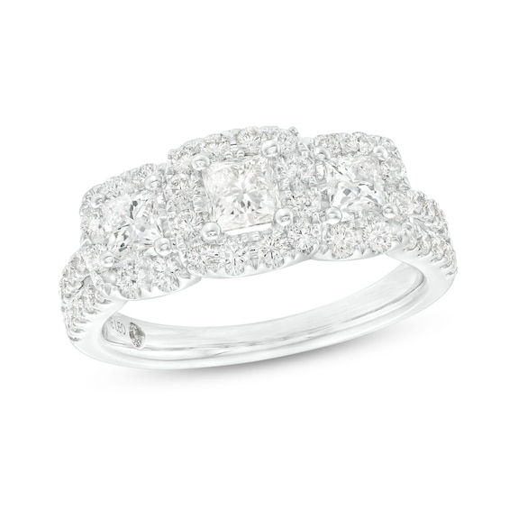 THE LEO Diamond Three-Stone Engagement Ring 1-1/3 ct tw Princess & Round-cut 14K Gold