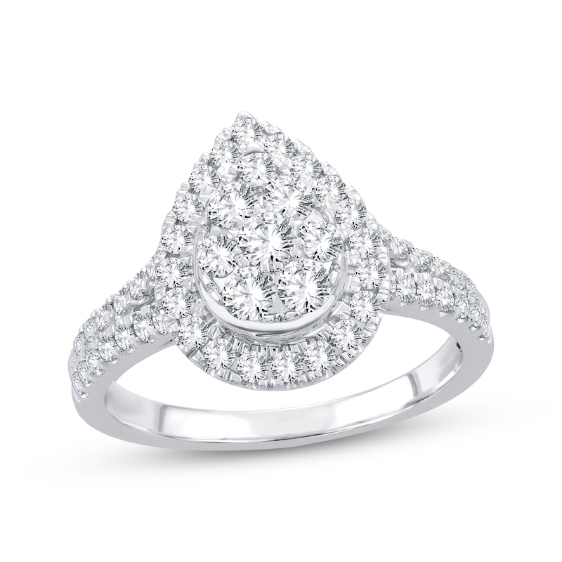 Main Image 1 of Diamond Engagement Ring 1 ct tw Round-cut 14K White Gold