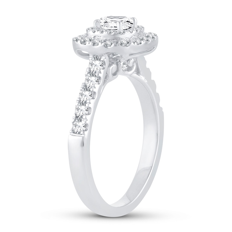 Main Image 2 of Diamond Engagement Ring 1 ct tw Princess & Round 14K White Gold