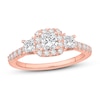 Thumbnail Image 1 of Three-Stone Diamond Engagement Ring 1-1/8 ct tw Princess & Round 14K Rose Gold