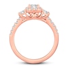 Thumbnail Image 2 of Three-Stone Diamond Engagement Ring 1-1/8 ct tw Princess & Round 14K Rose Gold