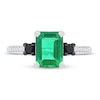 Thumbnail Image 1 of Emerald & Diamond Engagement Ring 1/6 ct tw Emerald & Round-cut 10K White Gold