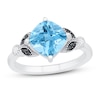 Thumbnail Image 1 of Blue Topaz & Diamond Engagement Ring 1/10 ct tw 10K White Gold