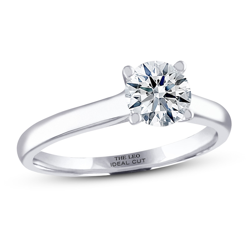 Main Image 1 of THE LEO Ideal Cut Diamond Solitaire Engagement Ring 1 ct tw 14K White Gold