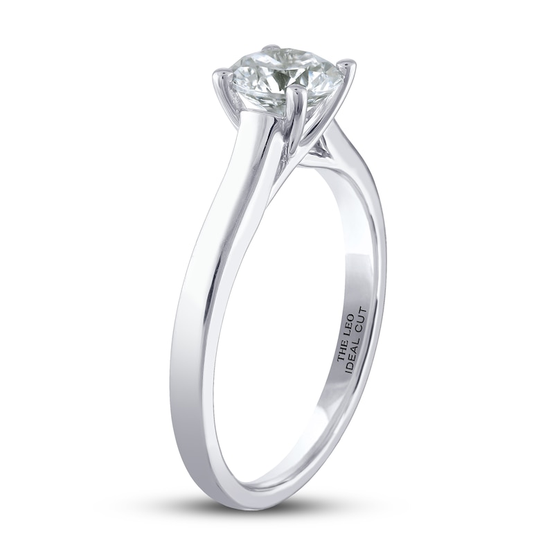 Main Image 2 of THE LEO Ideal Cut Diamond Solitaire Engagement Ring 1 ct tw 14K White Gold