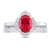 Thumbnail Image 2 of Ruby & Diamond Bridal Set 1/10 ct tw 10K White Gold