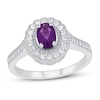 Thumbnail Image 0 of Amethyst & Diamond Engagement Ring 1/3 ct tw 10K White Gold