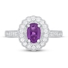 Thumbnail Image 1 of Amethyst & Diamond Engagement Ring 1/3 ct tw 10K White Gold